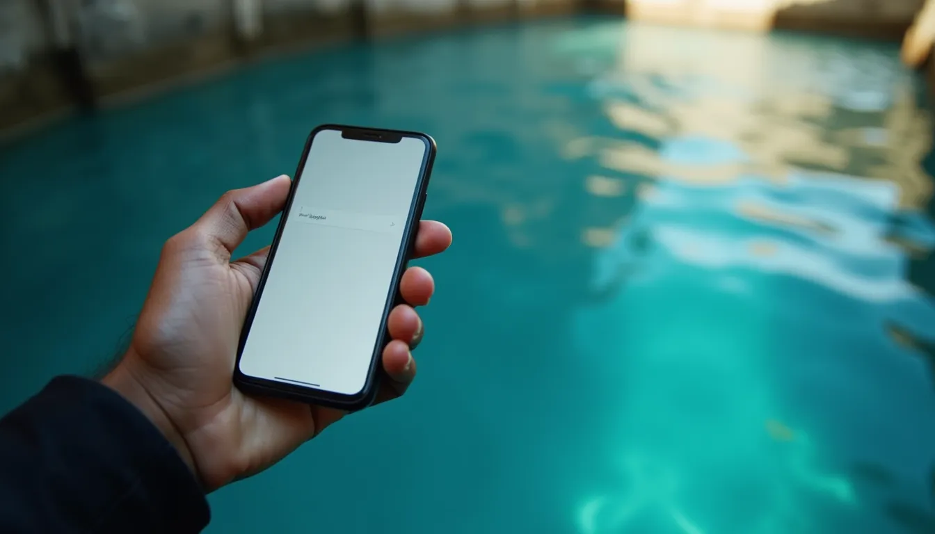 Vue en plongée d'un smartphone affichant une notification d'avis client
